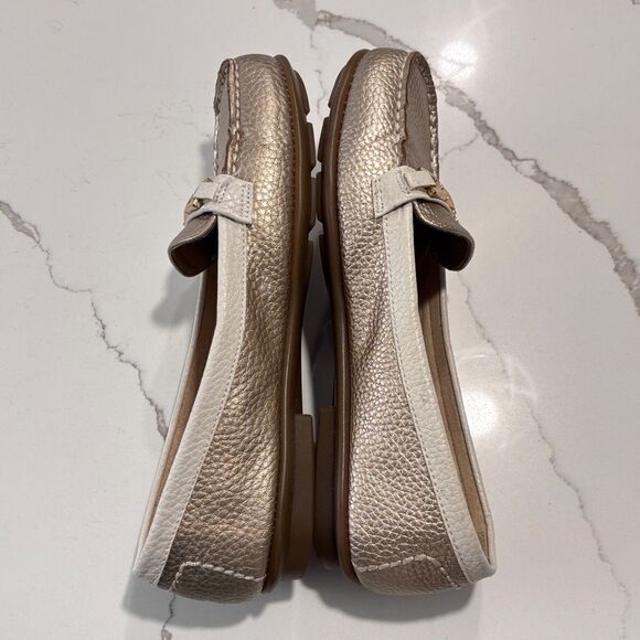 Aerosoles Women's Metallic Gold Nuwsreel Moccasin Vegan Loafers Shoes Size 7.5 - Picture 8 of 12
